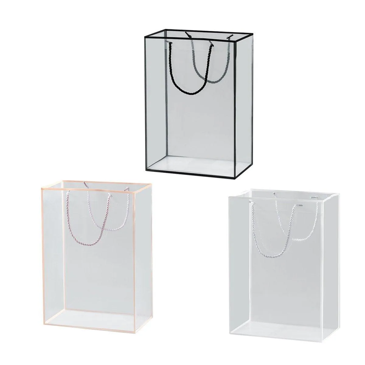 Premium PVC Clear Tote Bags Gift Packaging 10PCS
