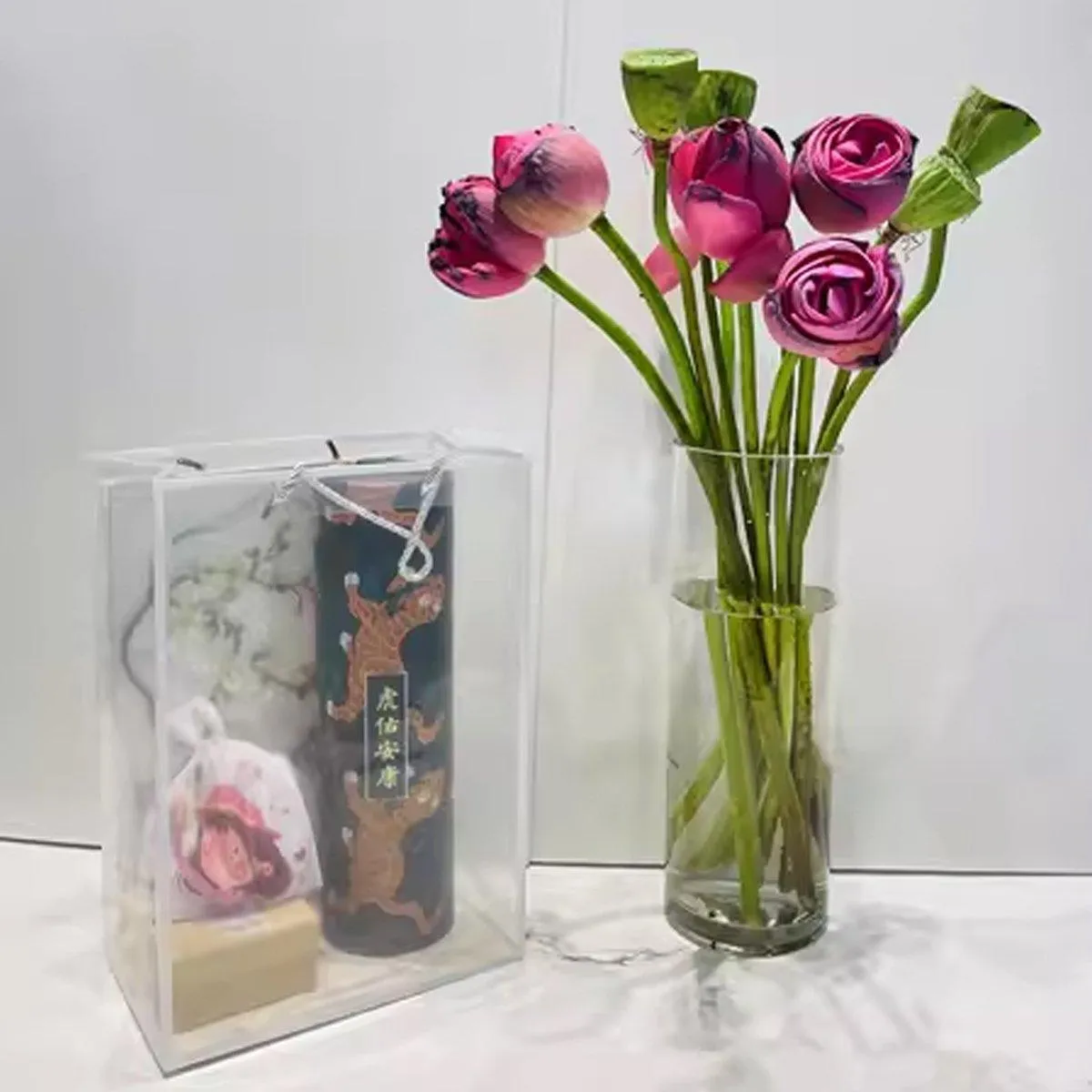 Premium PVC Clear Tote Bags Gift Packaging 10PCS