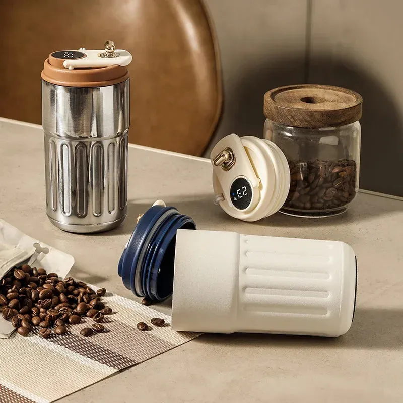 Premium Smart Thermos Bottle – 450ml Stainless Steel Vacuum Cup with Temperature Display, Portable Business Thermal Mug for Coffee, Office, and Travel, Durable 316 Steel Insulation