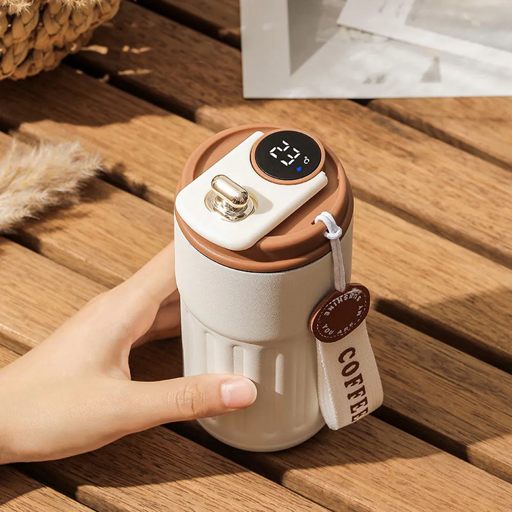 Premium Smart Thermos Bottle – 450ml Stainless Steel Vacuum Cup with Temperature Display, Portable Business Thermal Mug for Coffee, Office, and Travel, Durable 316 Steel Insulation