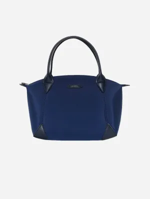Pretty Apple Skin & Nylon Shoulder Bag | Navy Blue