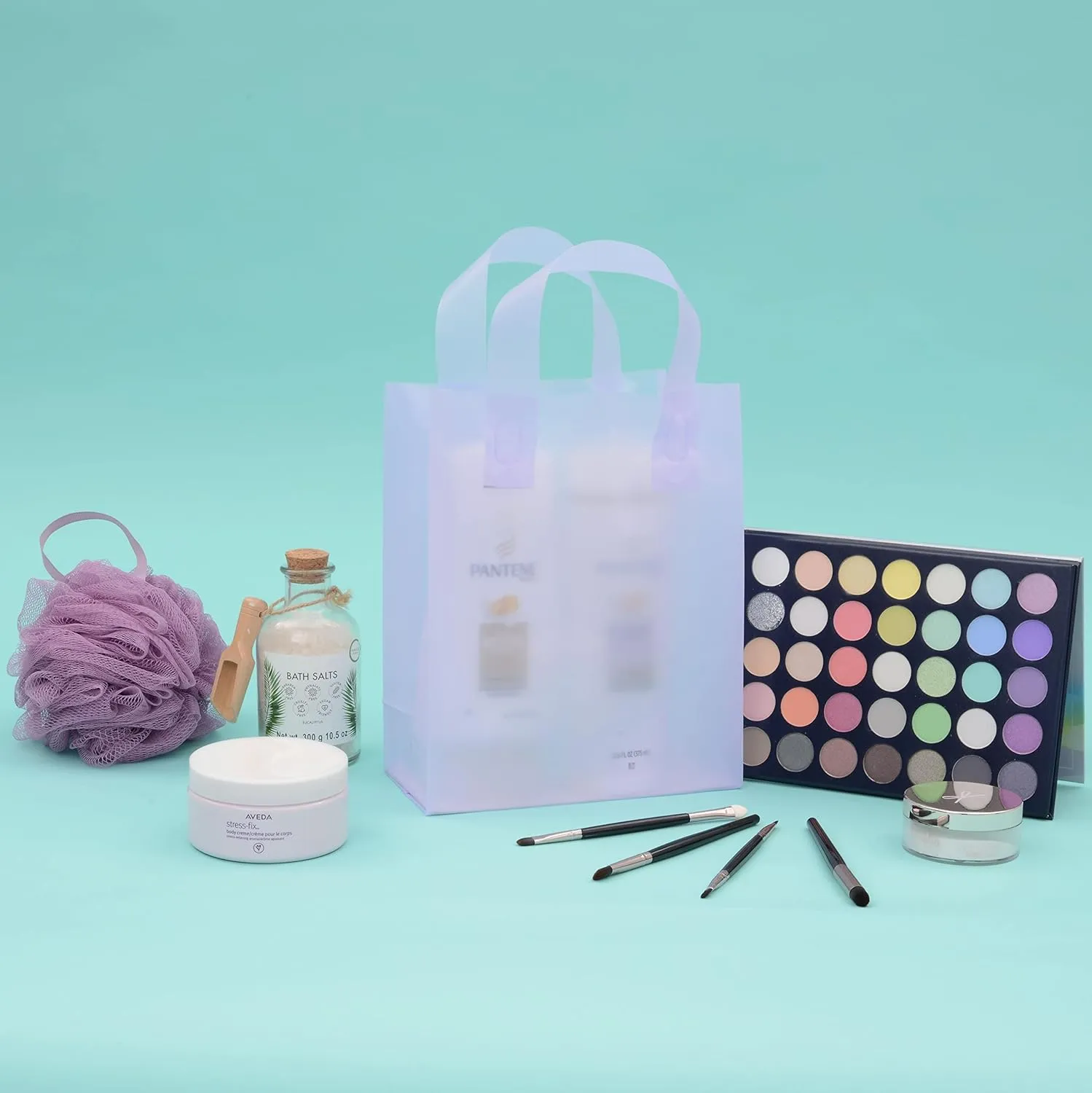 Prime Line Packaging Plastic Gift Bags for Small Business, Purple Tote Bags for Boutiques, Goodie, Party Favor, Takeout, Thank you, Bulk, 8x4x10 100 Pack