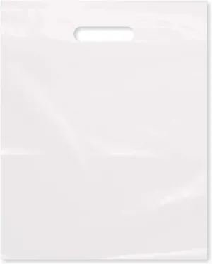 Purple Q Crafts Plastic Bag With Die Cut Handle Bag 12" x 15" White Plastic Merchandise Bags 200 Pack for Retail, Gifts, Trade Show and More