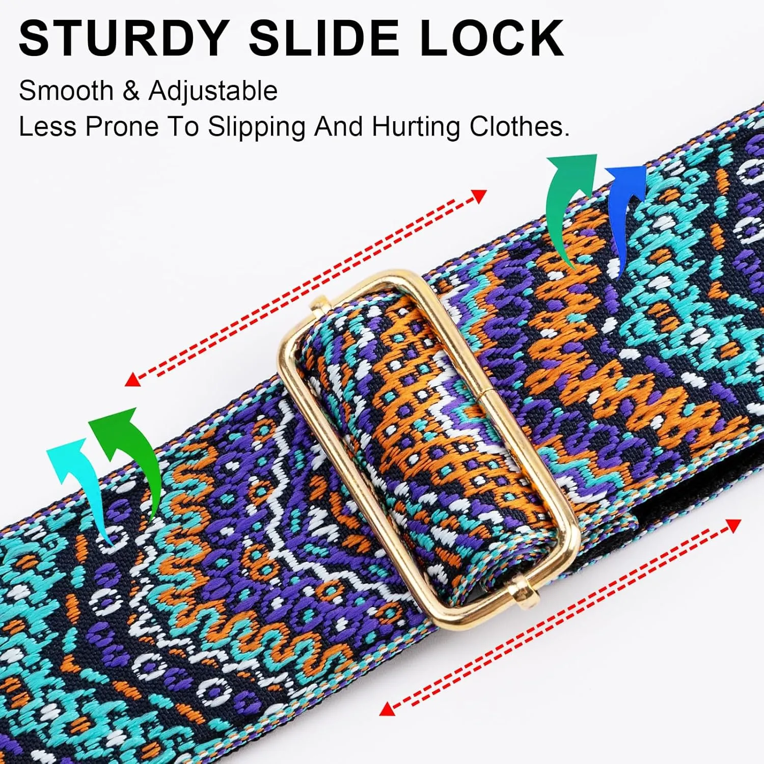 Purse Strap Crossbody, 2" Bag Straps Replacement for Purses, Embroidered Wide Shoulder Strap for Handbag