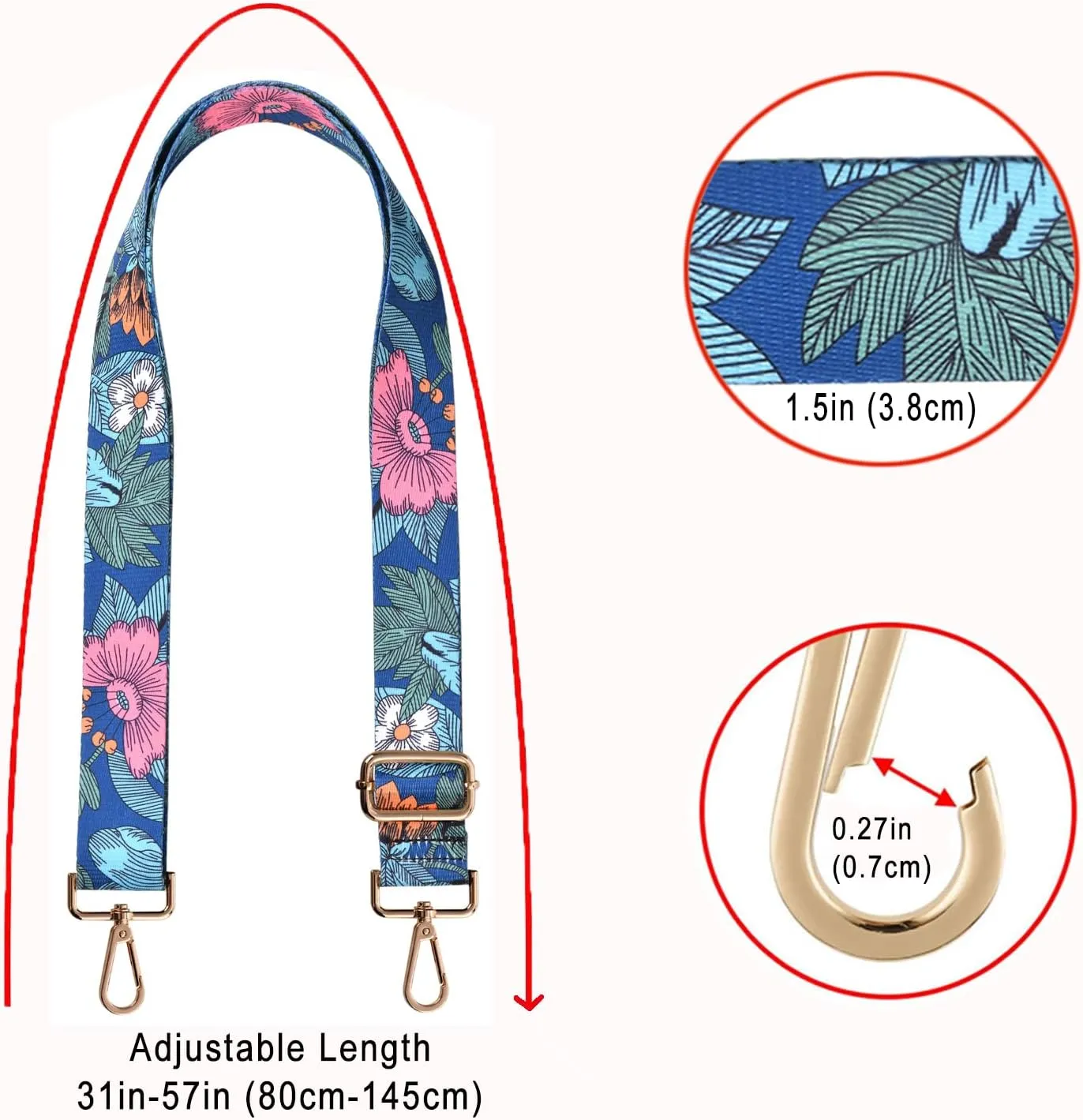 Purse Strap Replacement Crossbody Handbag Shoulder Strap Adjustable