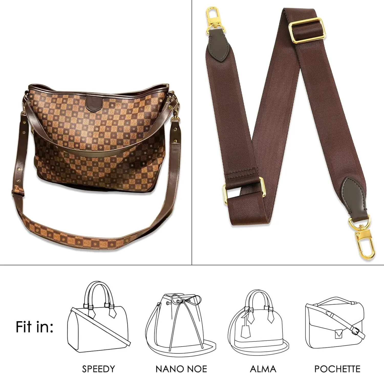 Purse Strap Replacement Crossbody Handbag Stripe Wide Adjustable