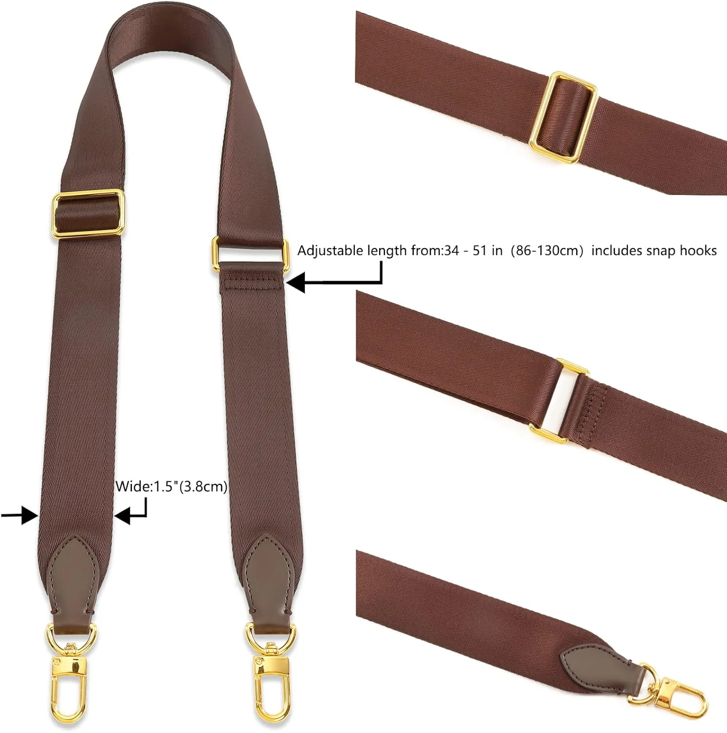Purse Strap Replacement Crossbody Handbag Stripe Wide Adjustable
