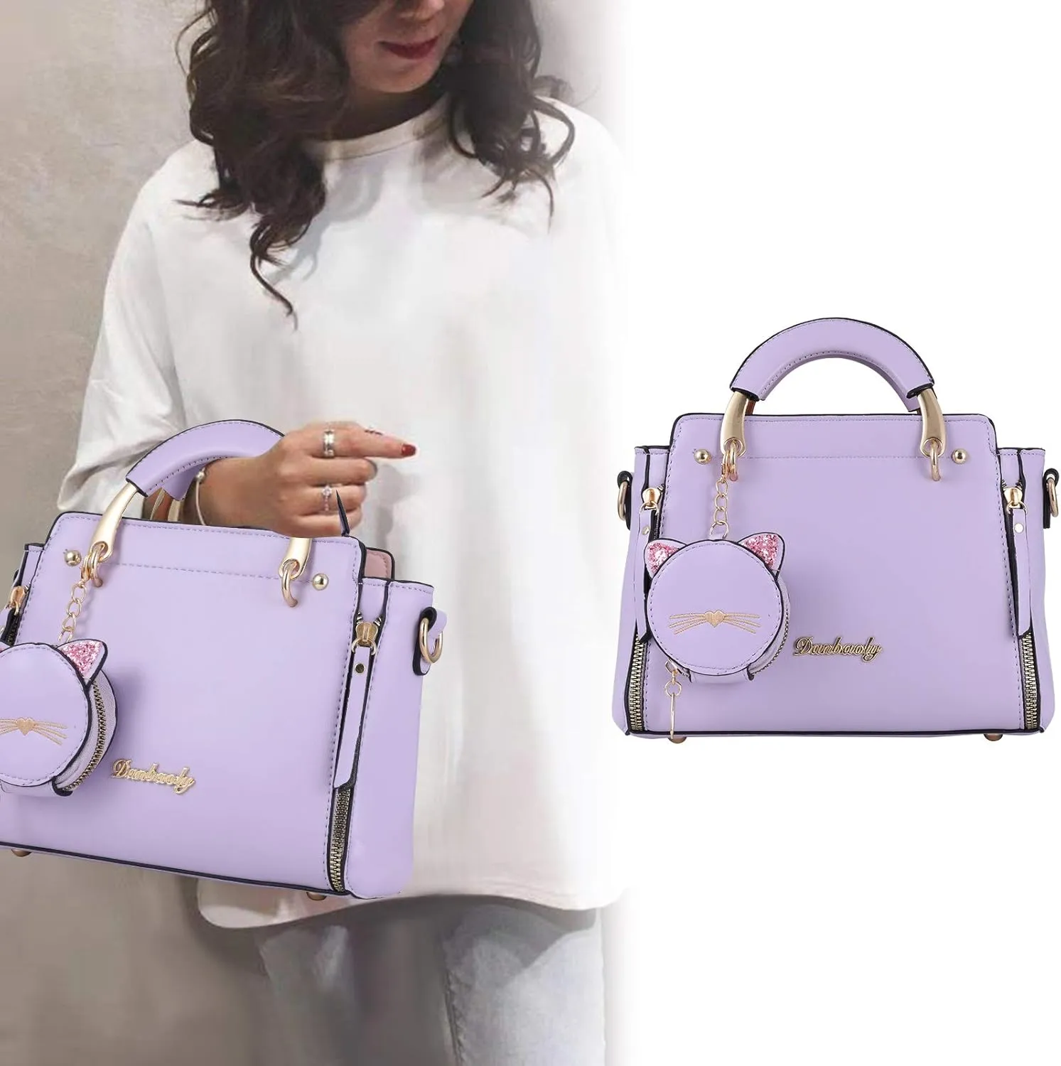 Purses and Handbags for Women Fashion PU Leather Top Handle Women Satchel Shoulder Bags Small Totes Crossbody Bags
