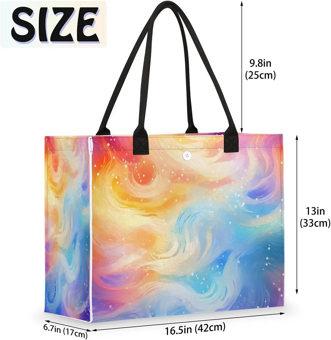 QsirBC Abstract Art Tote Bag for Women Shoulder Bags with Pockets Handbags Purses Large Totes