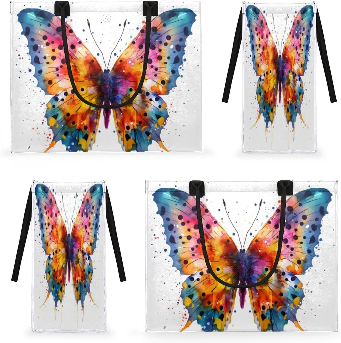 QsirBC Abstraction Fun Decor Tote Bag for Women Shoulder Bags with Pockets Handbags Purses Large Totes