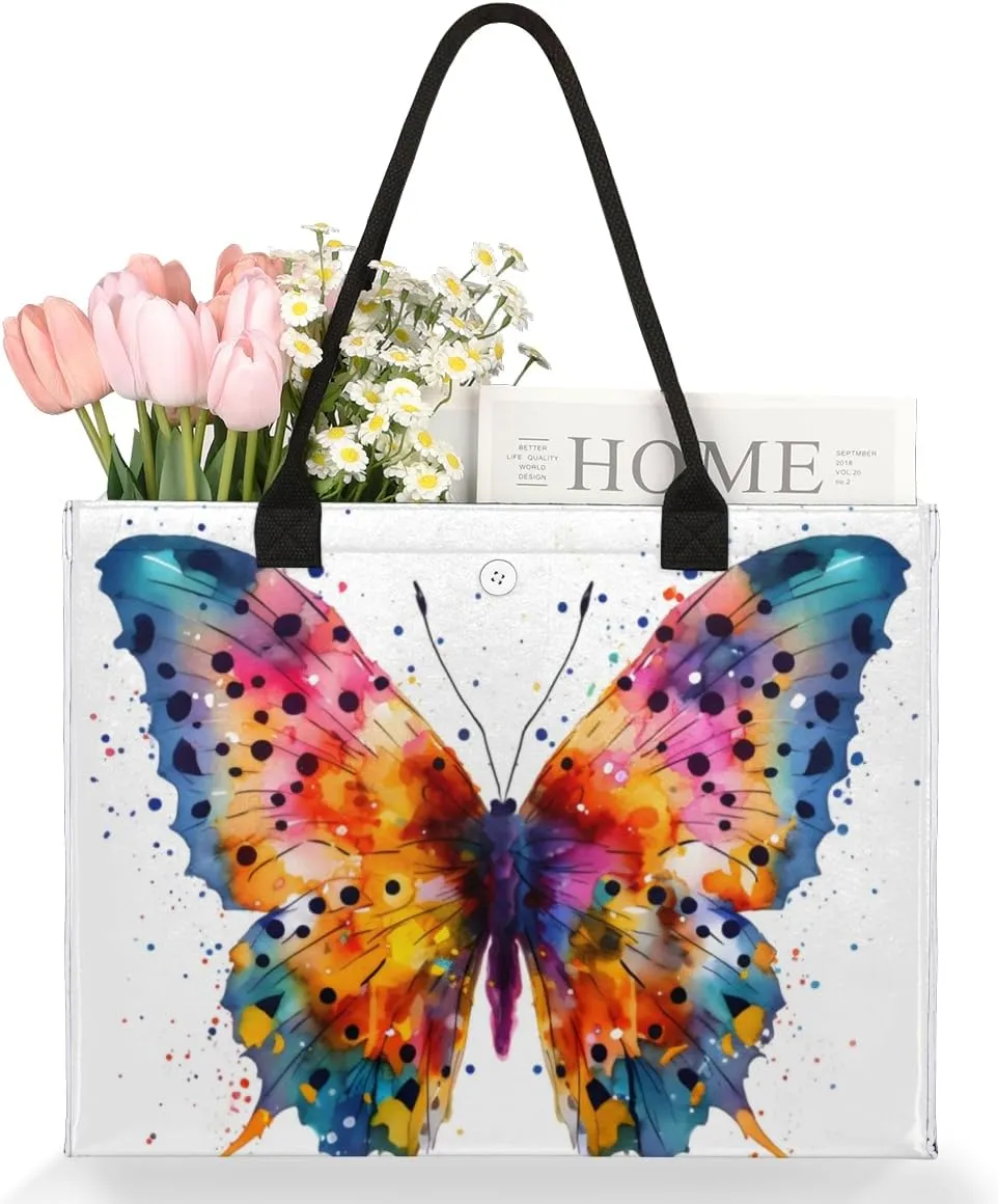 QsirBC Abstraction Fun Decor Tote Bag for Women Shoulder Bags with Pockets Handbags Purses Large Totes
