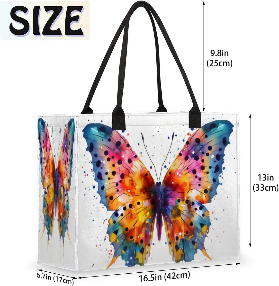 QsirBC Abstraction Fun Decor Tote Bag for Women Shoulder Bags with Pockets Handbags Purses Large Totes