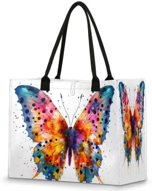 QsirBC Abstraction Fun Decor Tote Bag for Women Shoulder Bags with Pockets Handbags Purses Large Totes