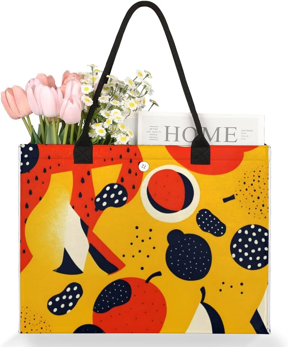QsirBC Abstractions Tote Bag for Women Shoulder Bags with Pockets Handbags Purses Large Totes
