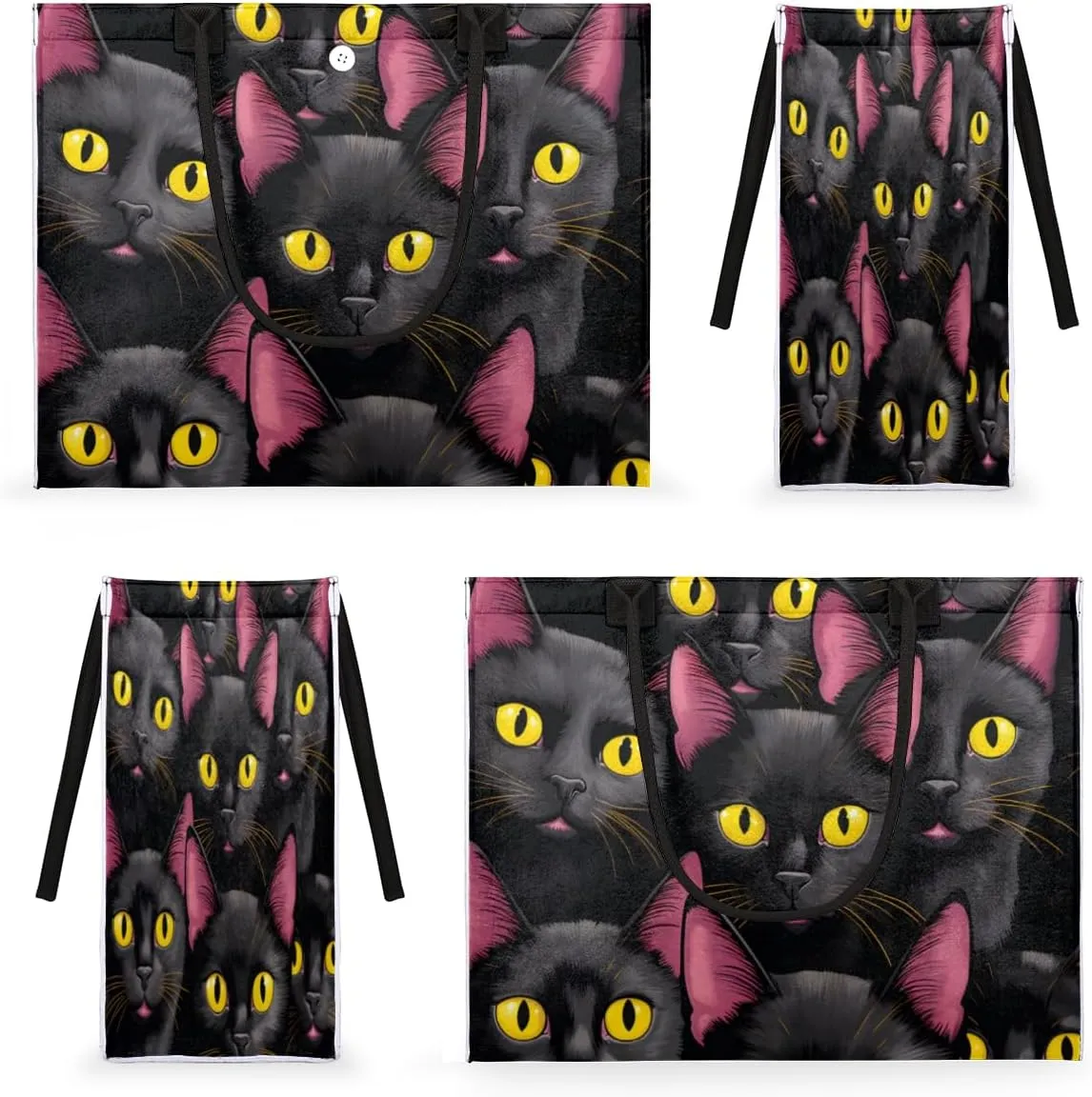 QsirBC Cats Animals Pattern Tote Bag for Women Shoulder Bags with Pockets Handbags Purses Large Totes