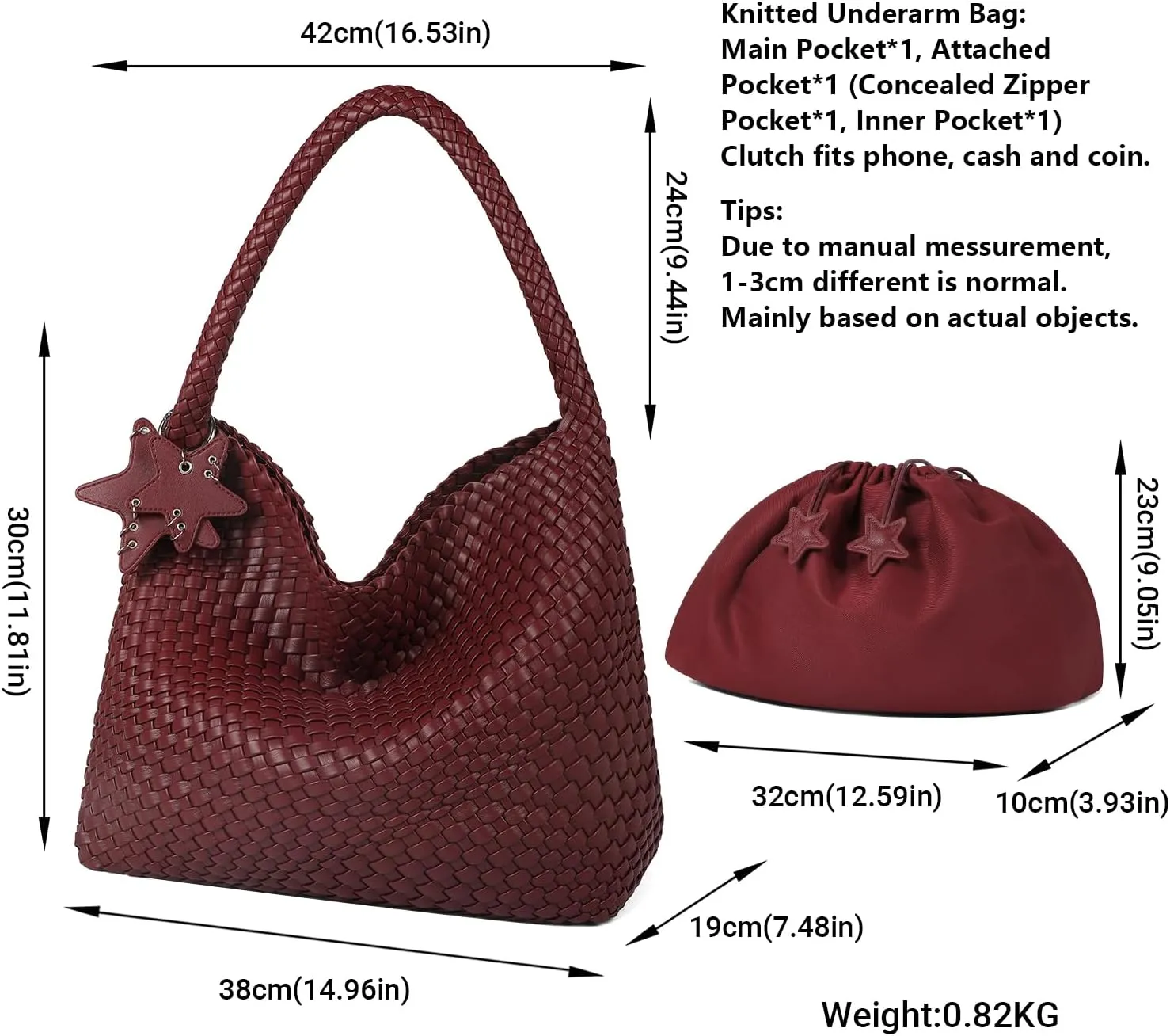Queenoris Woven Tote Bag for Women, Fashion Vegan Leather Shoulder Handbags Summer Beach Bag Top-handle Travel Totes