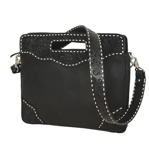 Rafter T Ranch Co Black Clutch/Crossbody Purse with Tooled Strap