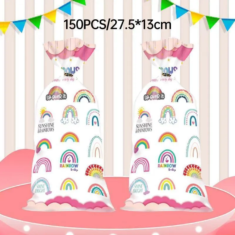 Rainbow Themed Cookie Bags OPP 150PCS