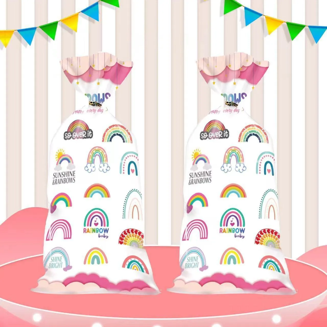 Rainbow Themed Cookie Bags OPP 150PCS