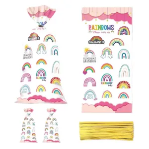Rainbow Themed Cookie Bags OPP 150PCS