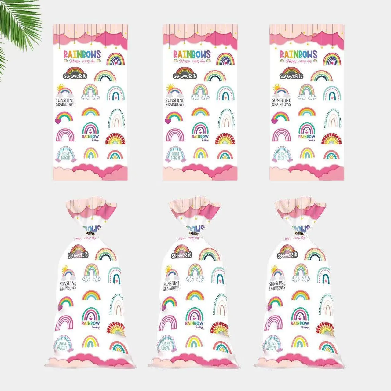 Rainbow Themed Cookie Bags OPP 150PCS