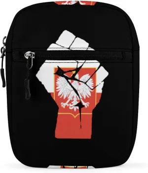 Raised Fist Poland Eagle Flag Mini Crossbody Bag Shoulder Bag Small Messenger Bag Unisex