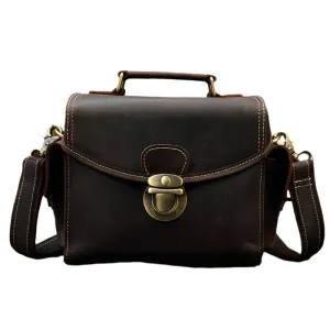 Retro Fashion DSLR Camera Leather Bag for Men Travel Handbag
