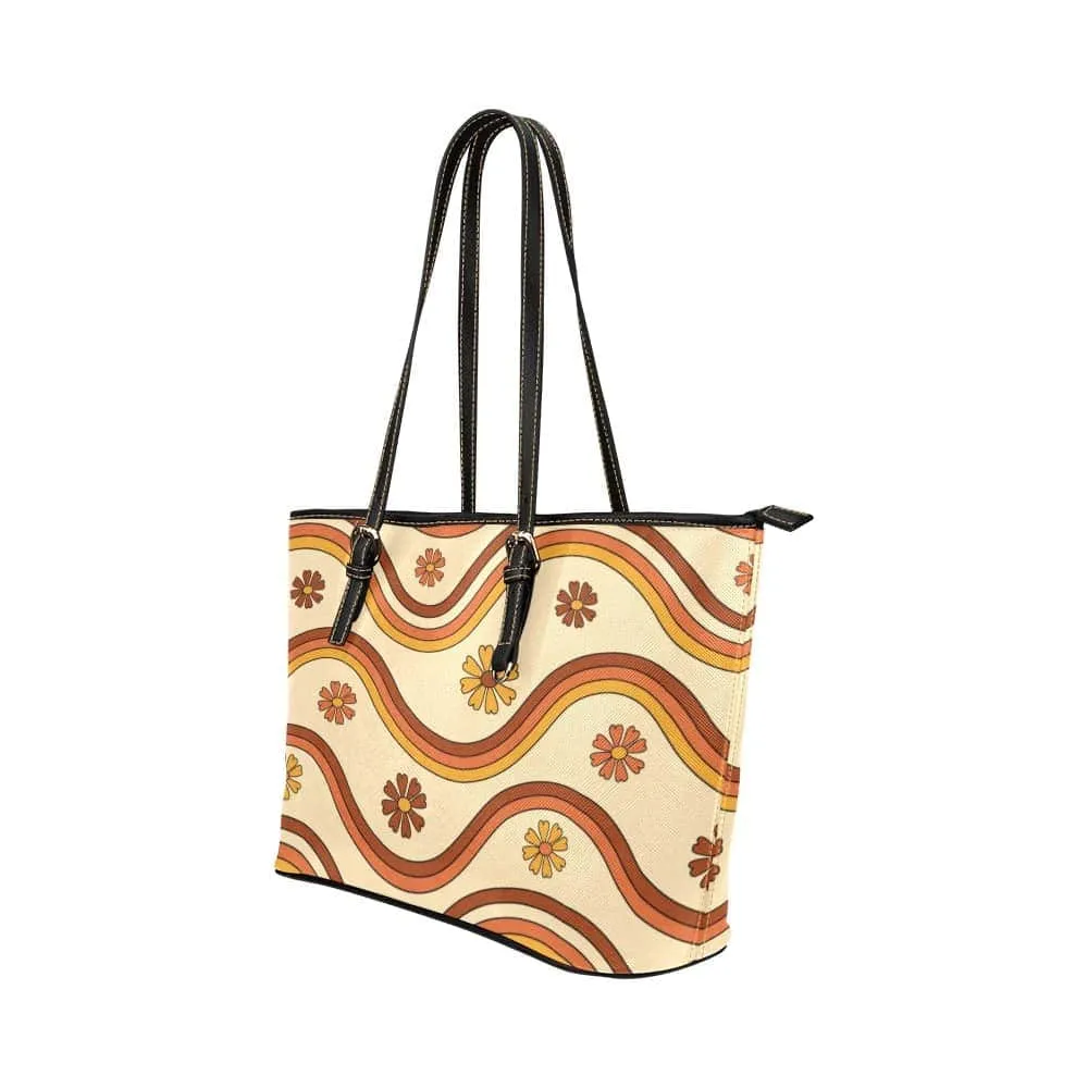 Retro Print | Leather Tote Bag