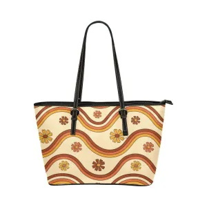Retro Print | Leather Tote Bag
