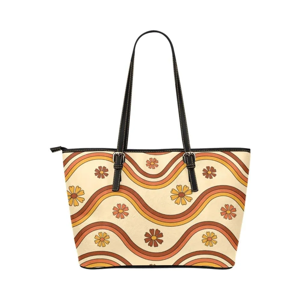 Retro Print | Leather Tote Bag