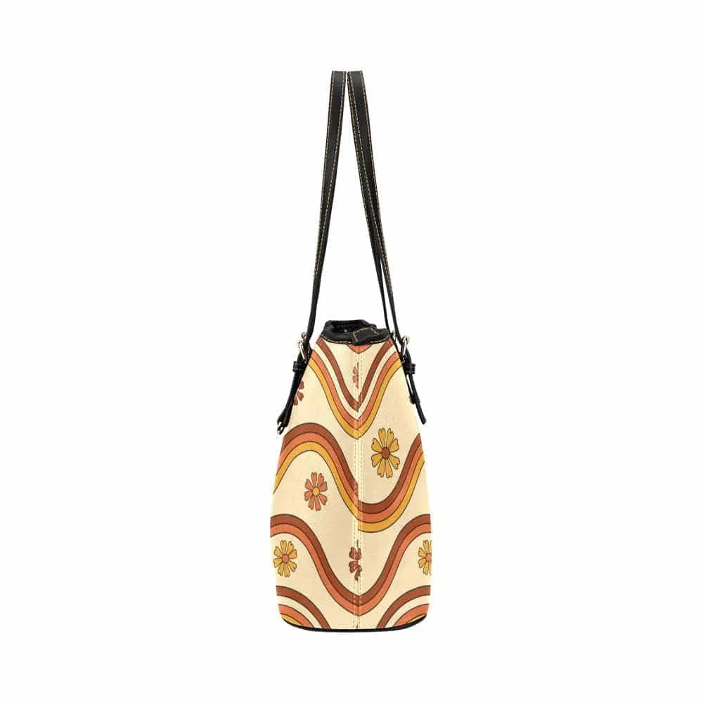 Retro Print | Leather Tote Bag