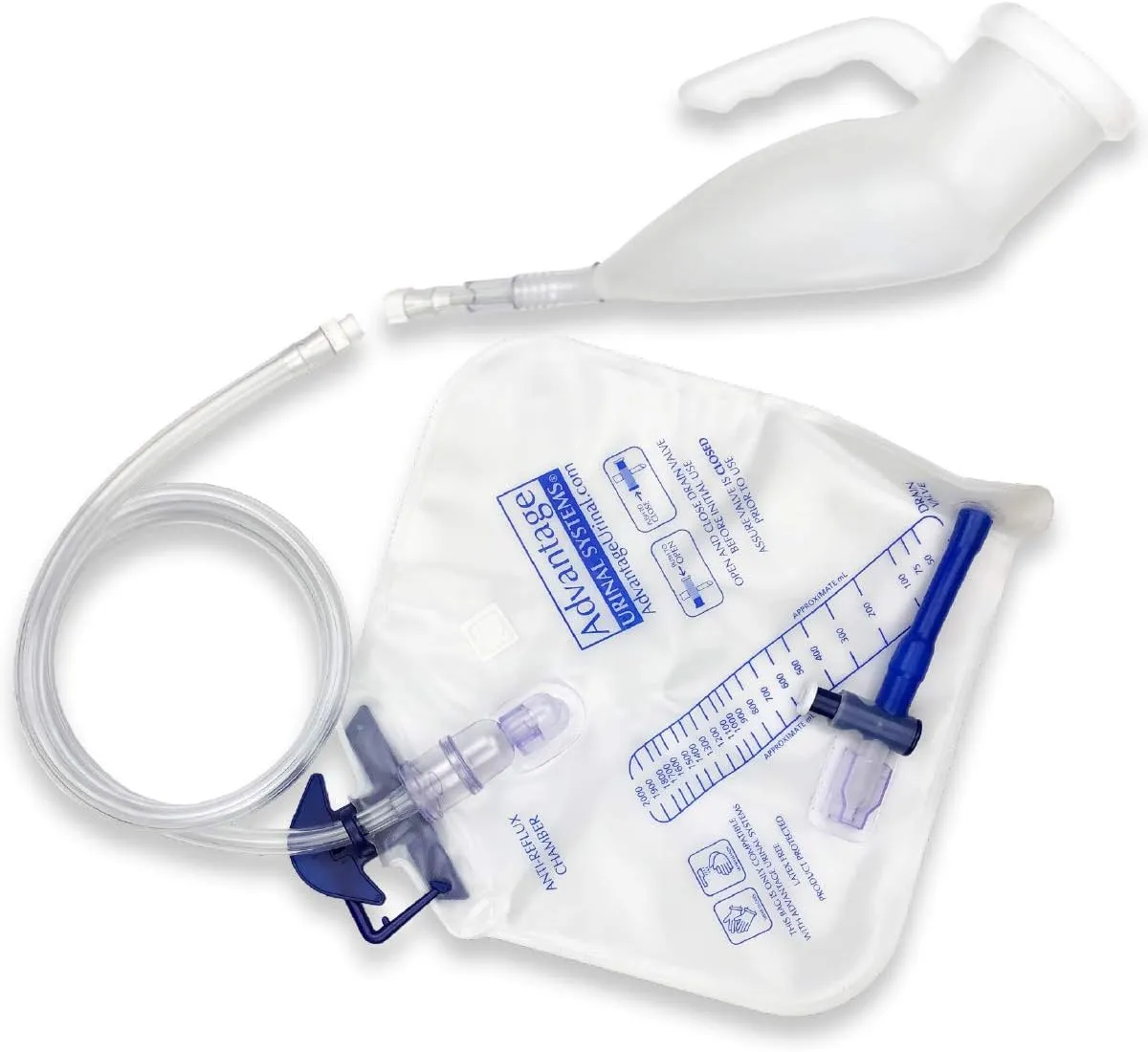 Reusable Portable Male Comfort Fit Advantage Urinal System with Spill Proof Collection Bag