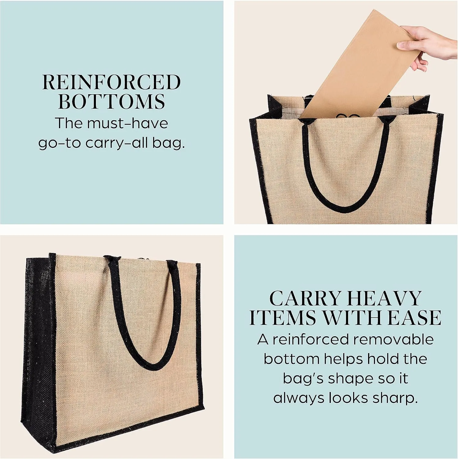 Reusable Straw Beach Tote Bag for Women - Waterproof Woven Cute Jute Gift Bag for Her Travel, Shopping, Everyday Use