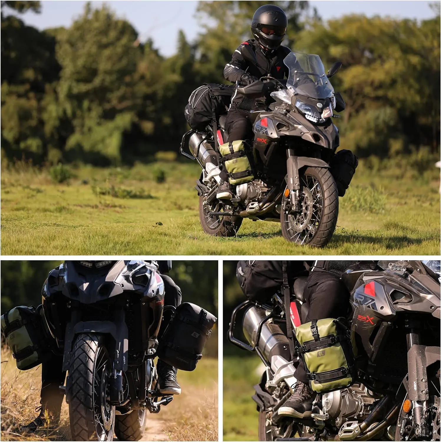 Rhinowalk Motorcycle Crash Bar Bag Waterproof 6L Motorcycle Frame Bag Saddle Bag Side Bag with Shoulder Strap