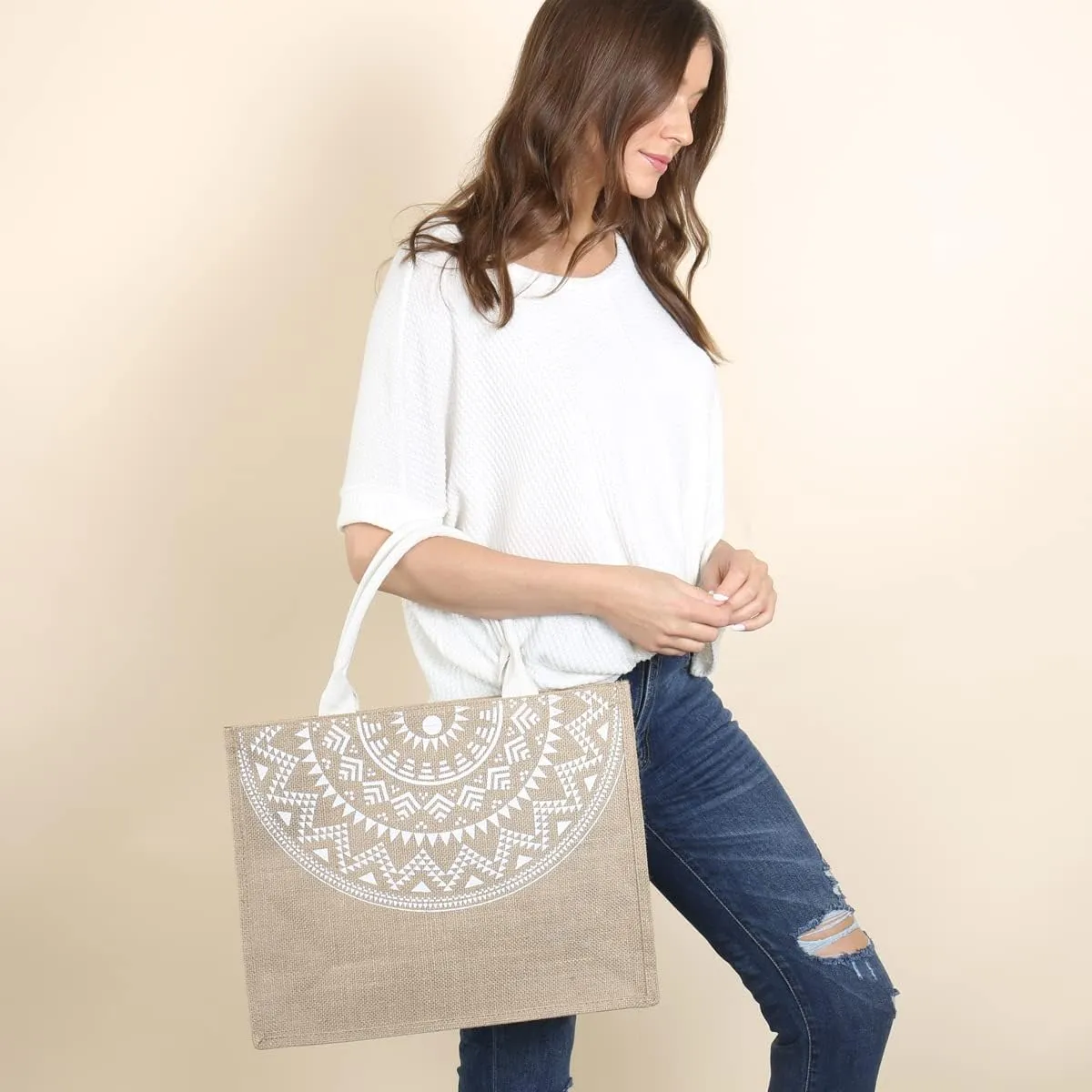 RIAH FASHION Large Reusable Eco Shopper Beach Tote - Travel Shoulder Bag Pineapple, Flower, Skull, Leaf Straw, Leopard Canvas