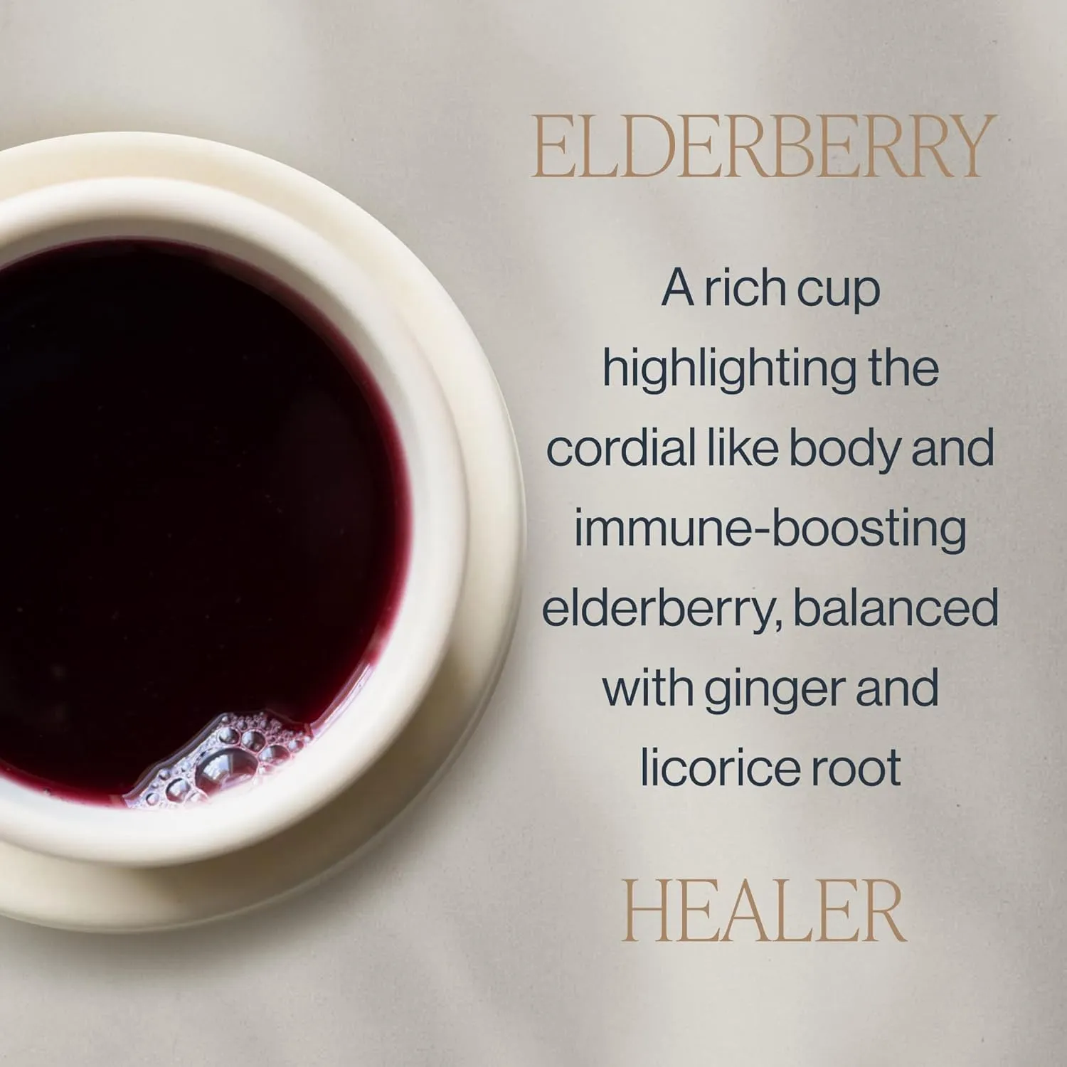 Rishi Tea Elderberry Healer Herbal Tea - Organic, Caffeine Free Sachet Tea Bags, Antioxidant Elderberry with Ginger & Hibiscus - 15 Count (Pack of 6)