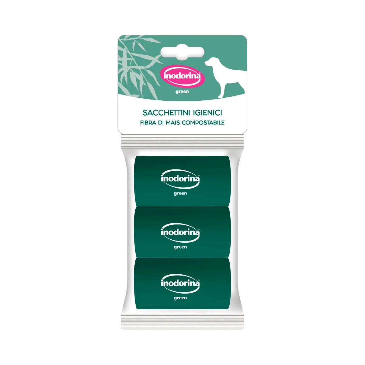 Sanitary bags Inodorina Green Poop Green (3 Units)