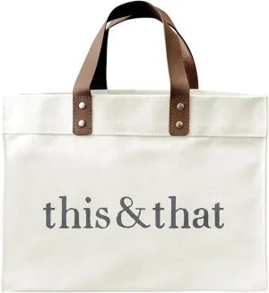 Santa Barbara Design Studio Tote Bag For Women Canvas Shoulder Bag with Genuine Leather Handles,