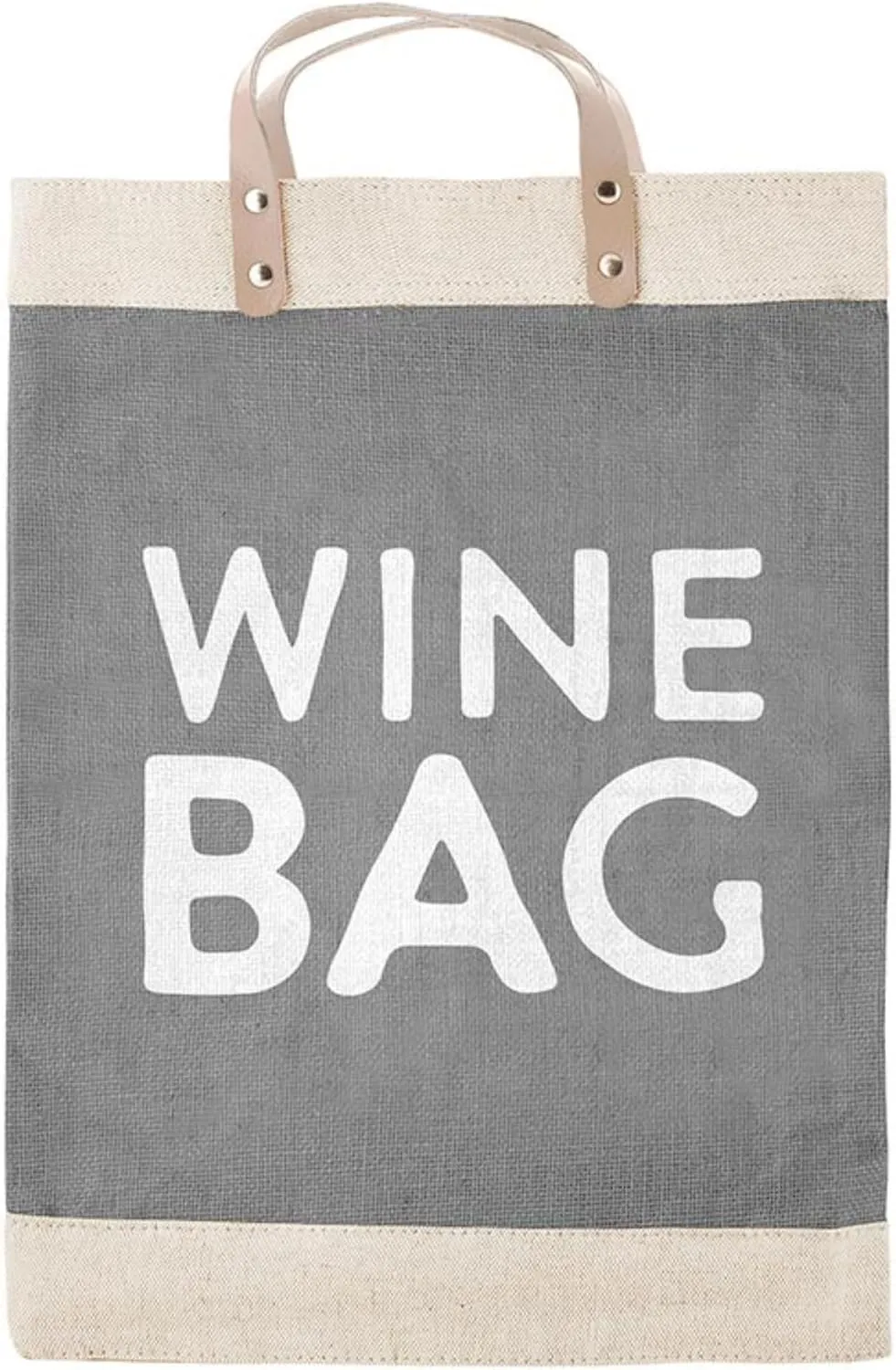 Santa Barbara Design Studio Womens Jute Burlap Farmer's Market Shopping Tote w/Genuine Leather Handles & Waterproof Lining