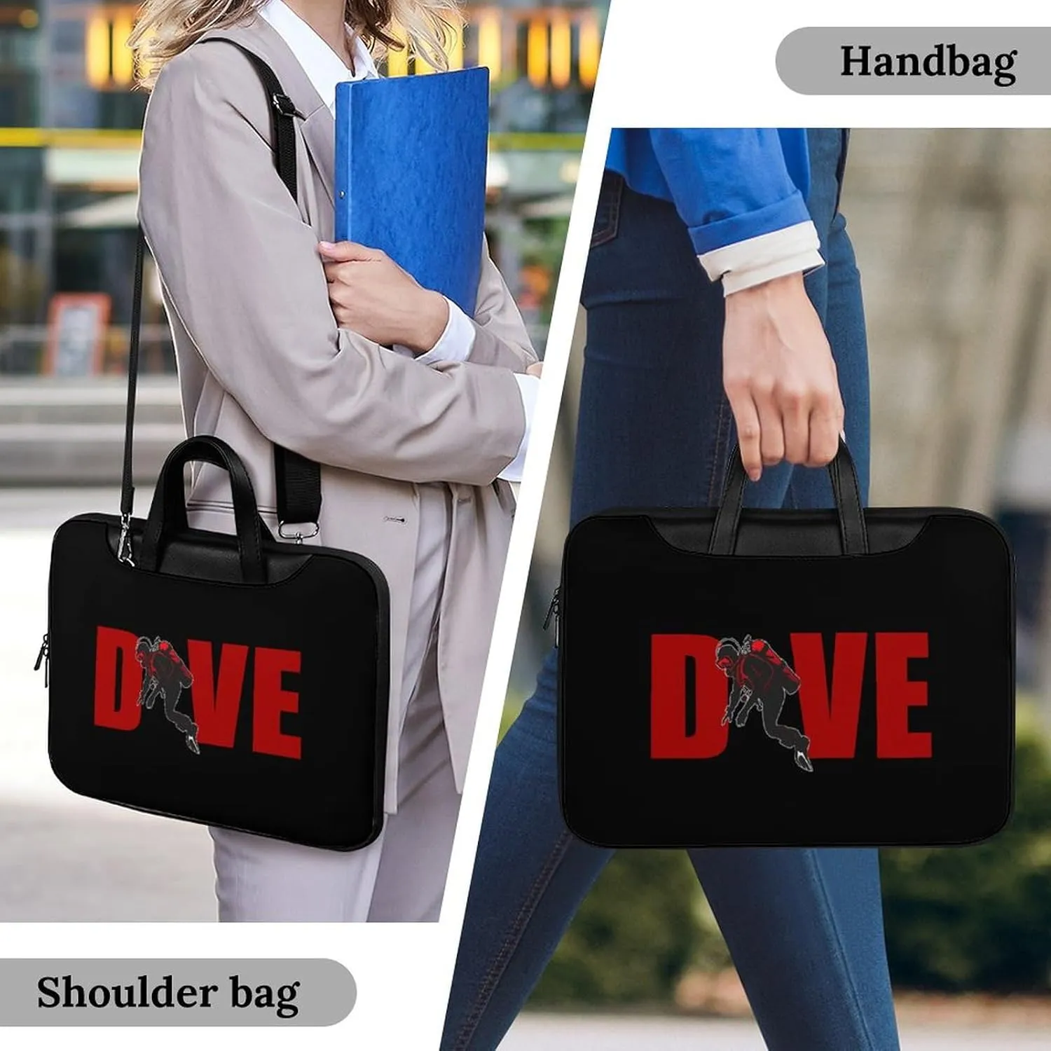 Scuba Diving Diver Laptop Tote Bag Waterproof Computer Carrying Case Business Office Briefcase