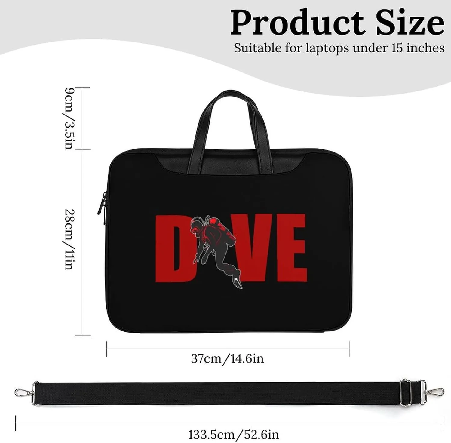 Scuba Diving Diver Laptop Tote Bag Waterproof Computer Carrying Case Business Office Briefcase