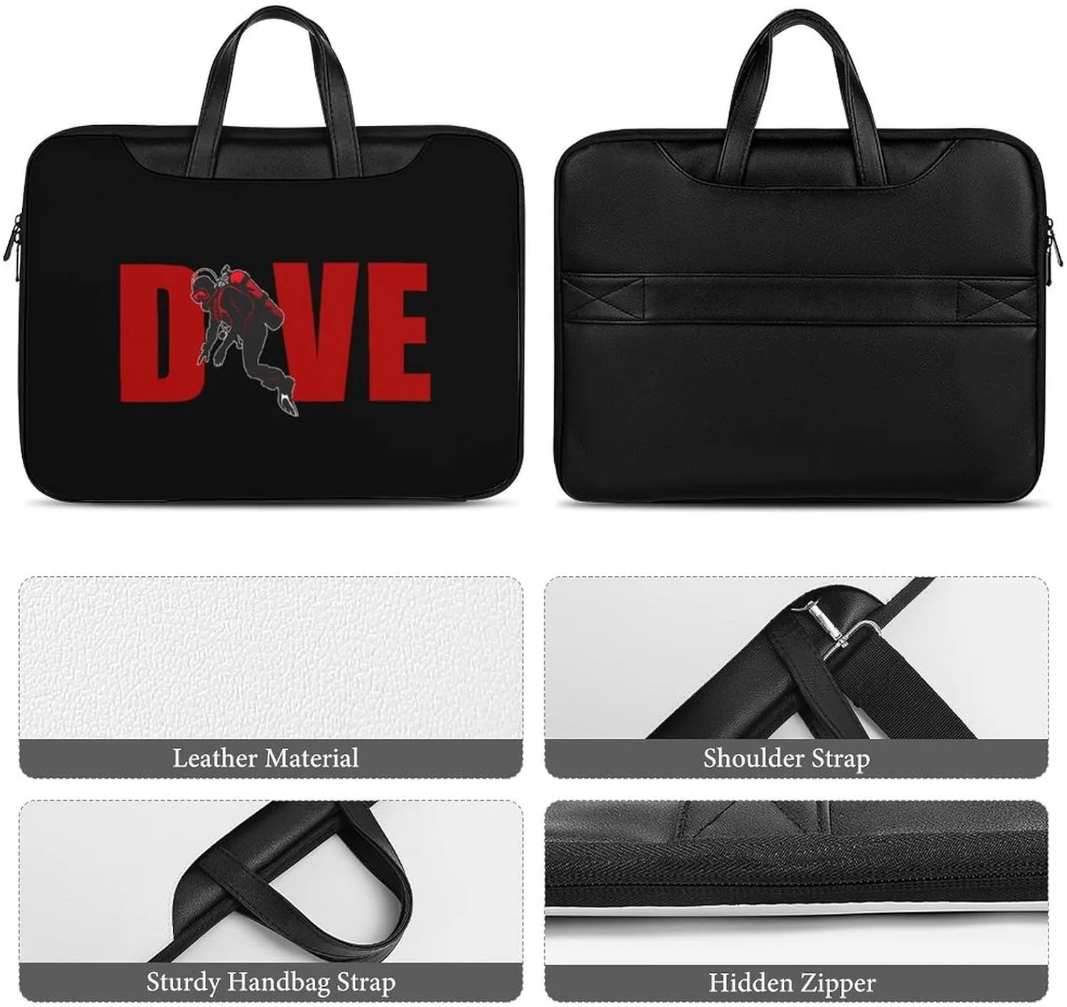 Scuba Diving Diver Laptop Tote Bag Waterproof Computer Carrying Case Business Office Briefcase