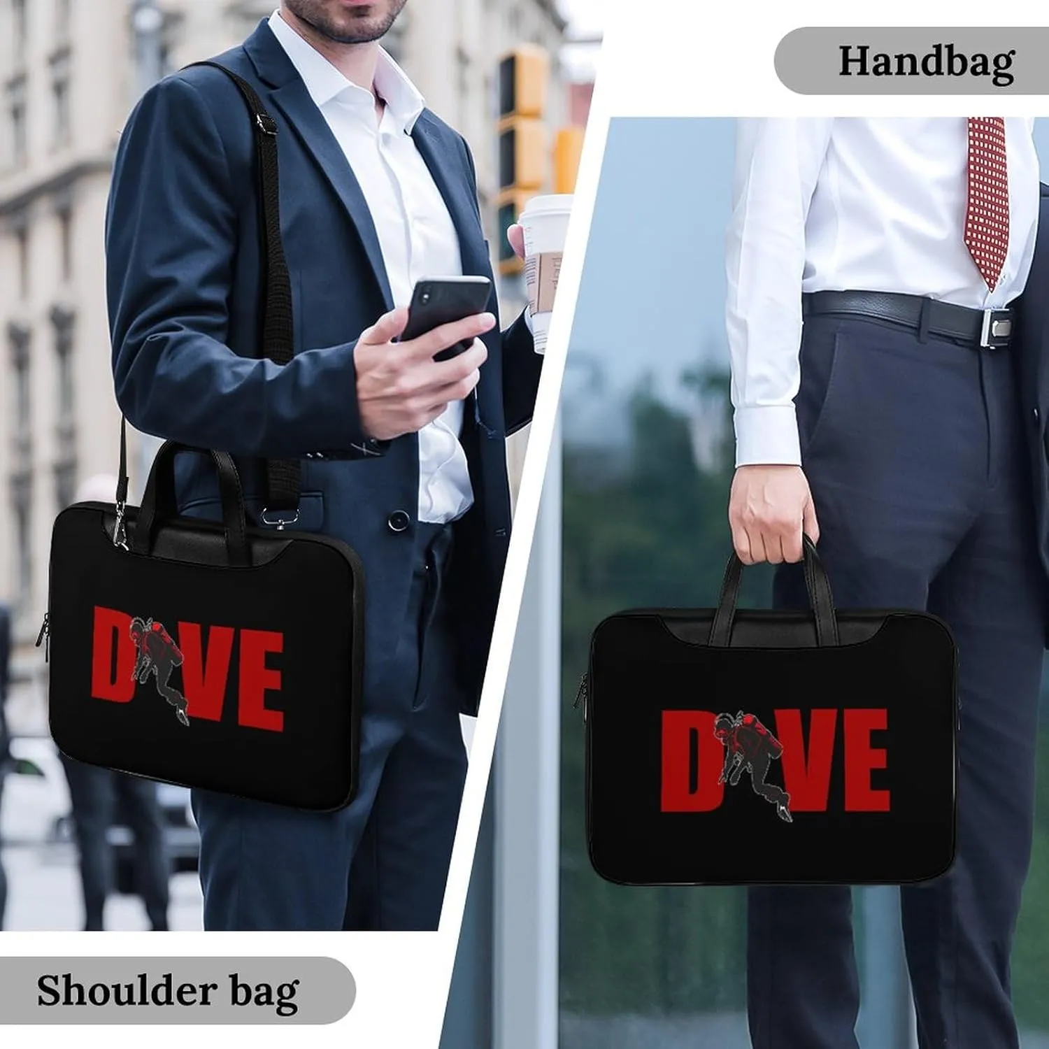Scuba Diving Diver Laptop Tote Bag Waterproof Computer Carrying Case Business Office Briefcase