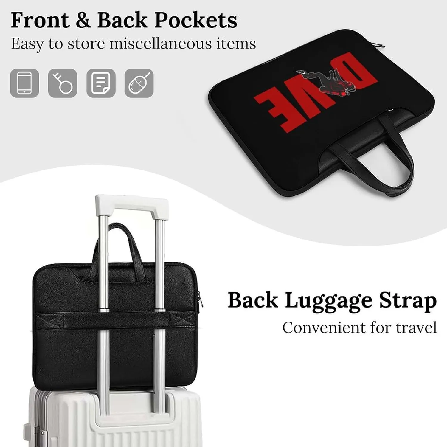 Scuba Diving Diver Laptop Tote Bag Waterproof Computer Carrying Case Business Office Briefcase