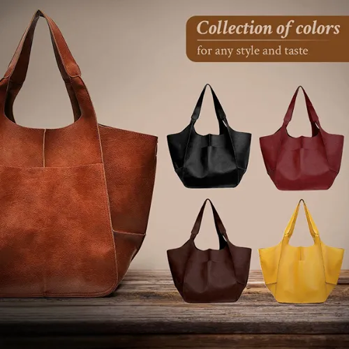 Sereluna’s Graceful Aura | Vintage Leather Shoulder Tote