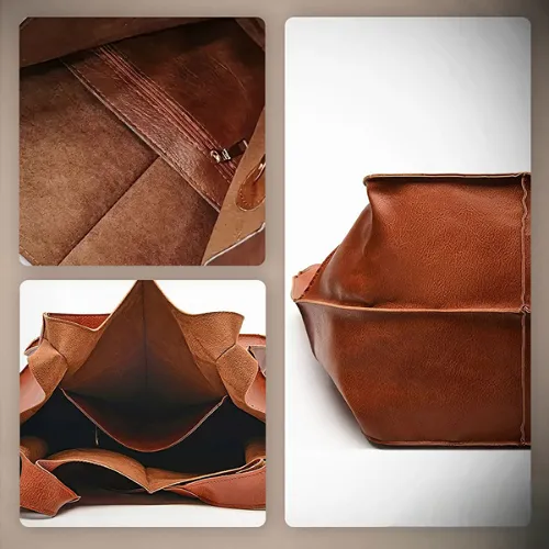 Sereluna’s Graceful Aura | Vintage Leather Shoulder Tote