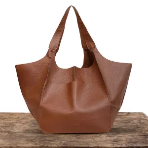 Sereluna’s Graceful Aura | Vintage Leather Shoulder Tote