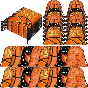 Shappy 32 Pcs Drawstring Bags - Basketball Goody Bags for Party Favors & Sports Theme Backpack