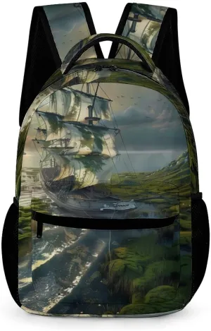 Ship Sea Navigation Laptop Backpack for Men Women Casual Computer Bag Work Bags for Travel Business