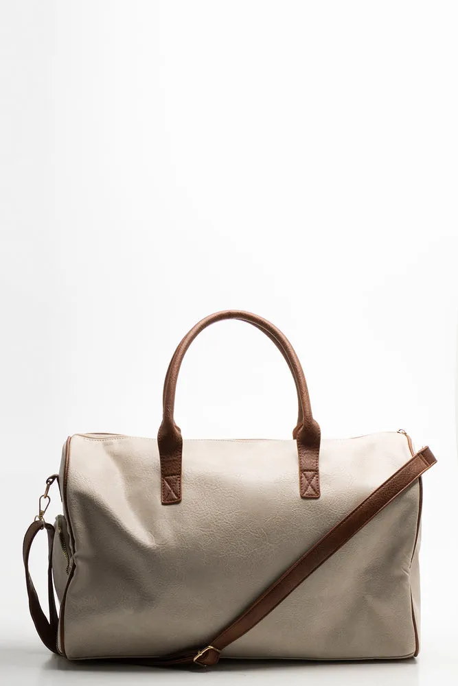 Shoe Compartment Bag Natural